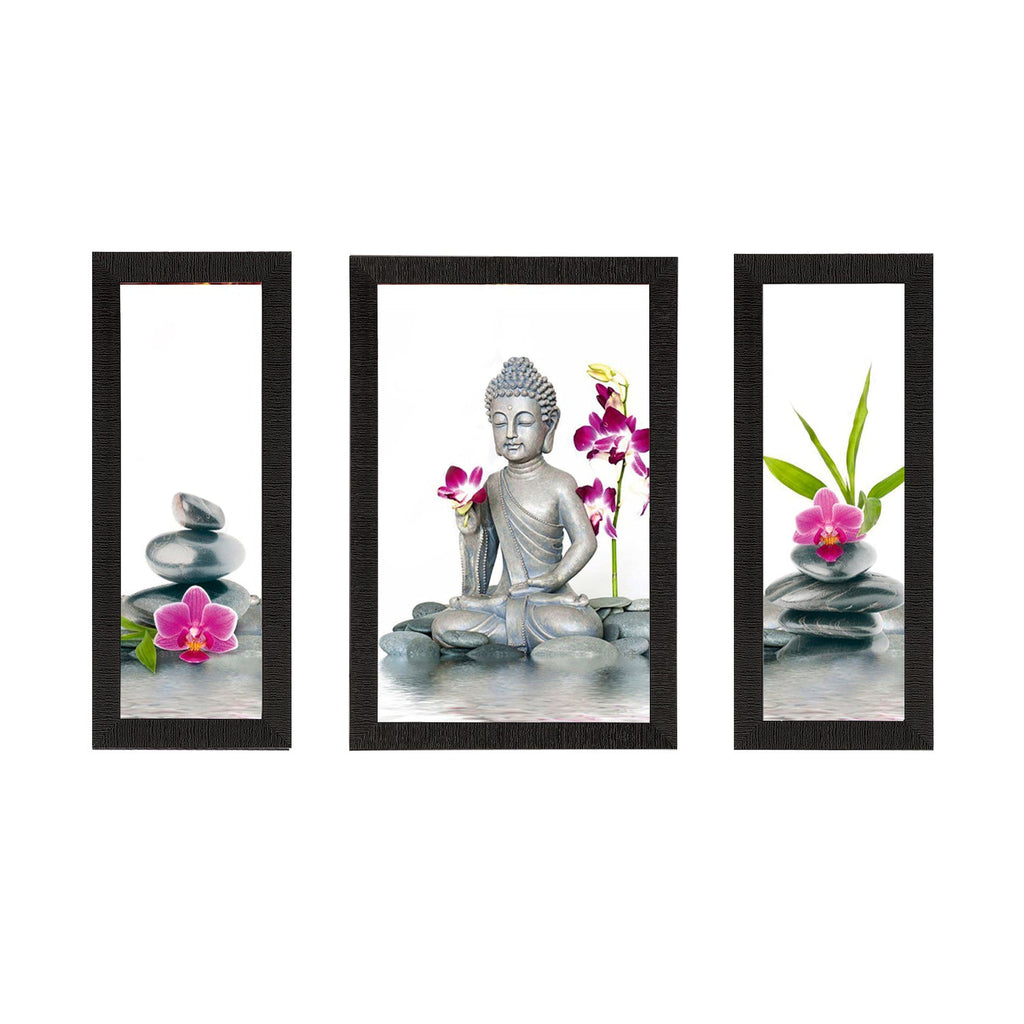 Set of 3 Lord Buddha Satin Matt Texture UV Art Painting Kafalo