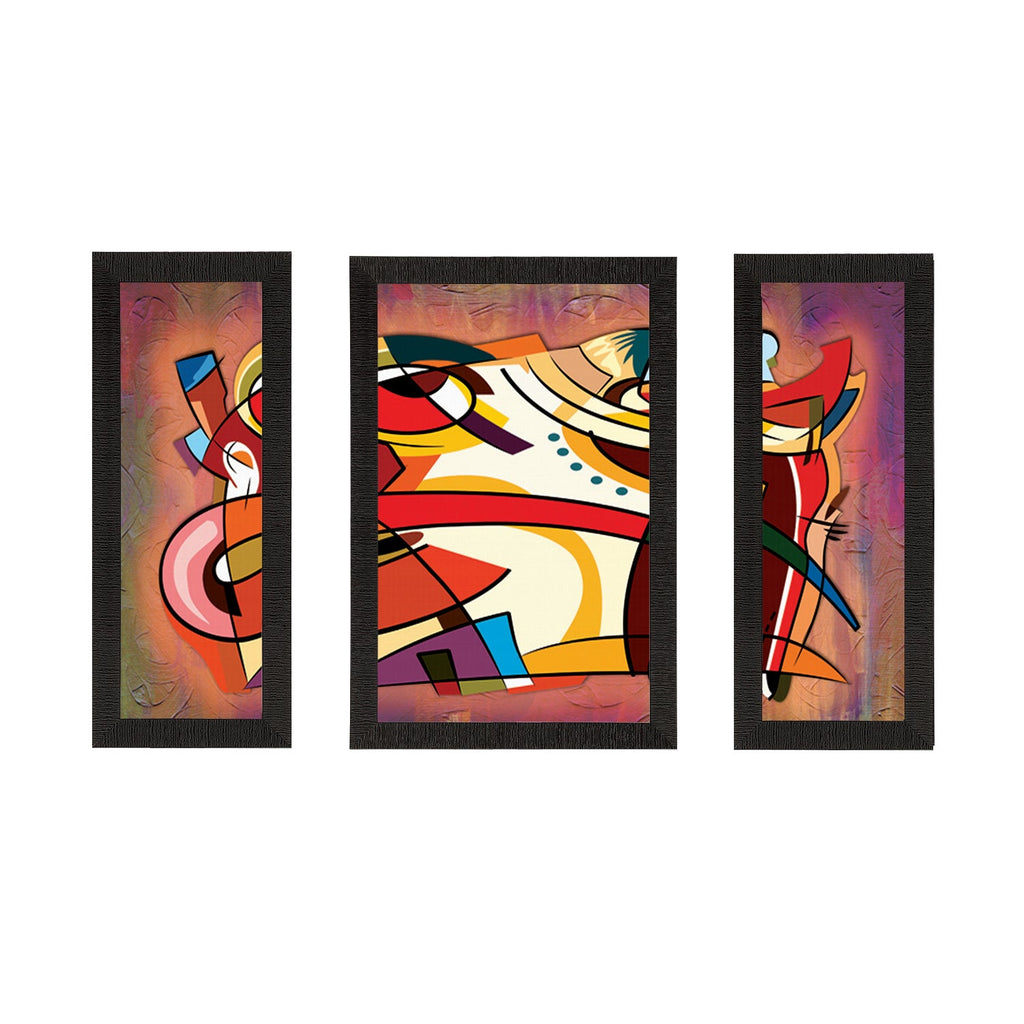 Set of 3 Abstract Object Satin Matt Texture UV Art Painting Kafalo