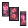 Set of 3 Botanical and Floral Satin Matt Textured UV Art Painting Kafalo