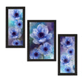 Set of 3 Botanical and Floral Satin Matt Textured UV Art Painting Kafalo