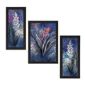 Set of 3 Botanical and Floral Satin Matt Textured UV Art Painting Kafalo