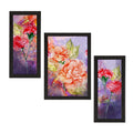 Set of 3 Botanical and Floral Satin Matt Textured UV Art Painting Kafalo