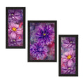 Set of 3 Botanical and Floral Satin Matt Textured UV Art Painting Kafalo
