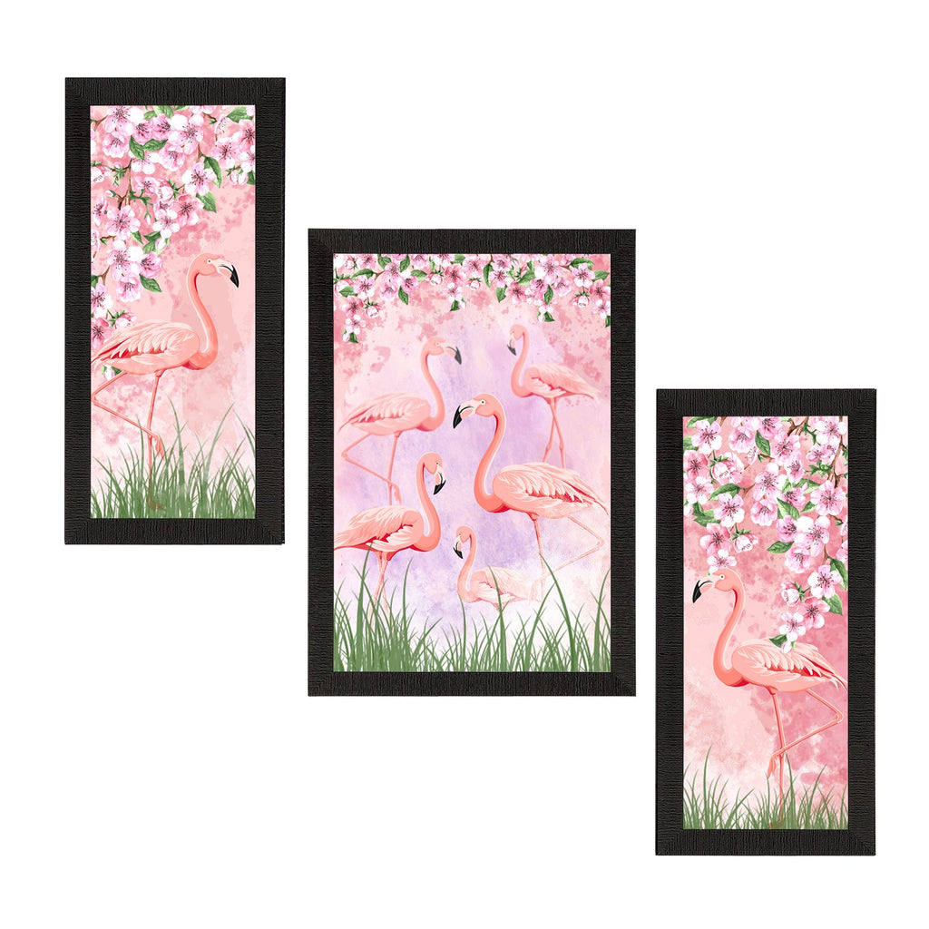 Set of 3 Botanical and Floral Satin Matt Textured UV Art Painting Kafalo