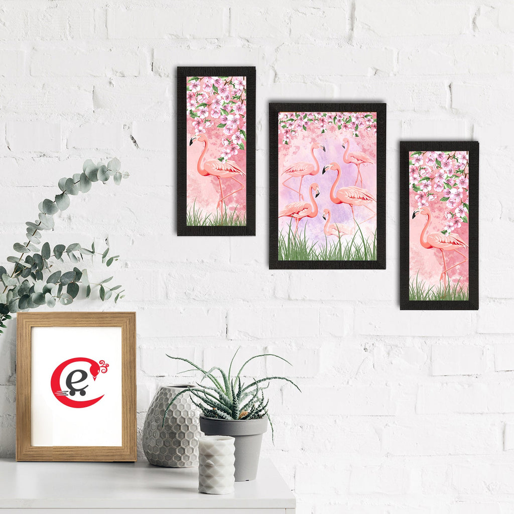 Set of 3 Botanical and Floral Satin Matt Textured UV Art Painting Kafalo