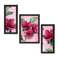 Set of 3 Botanical and Floral Satin Matt Textured UV Art Painting Kafalo