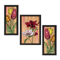 Set of 3 Botanical and Floral Satin Matt Textured UV Art Painting Kafalo