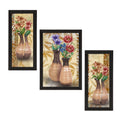 Set of 3 Botanical and Floral Satin Matt Textured UV Art Painting Kafalo