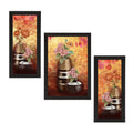 Set of 3 Botanical and Floral Satin Matt Textured UV Art Painting Kafalo