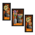 Set of 3 Botanical and Floral Satin Matt Textured UV Art Painting Kafalo