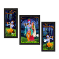 Set of 3 Radha Krishna Satin Matt Texture UV Art Painting Kafalo