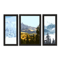 Set of 3 Scenic Snow Mountains Landscape View Satin Matt Texture UV Art Painting Kafalo