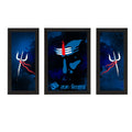 Set of 3 Lord Shiva Satin Matt Textured UV Art Painting Kafalo