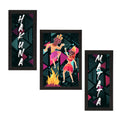 Set of 3 Tribal Theme Satin Matt Textured UV Art Painting Kafalo