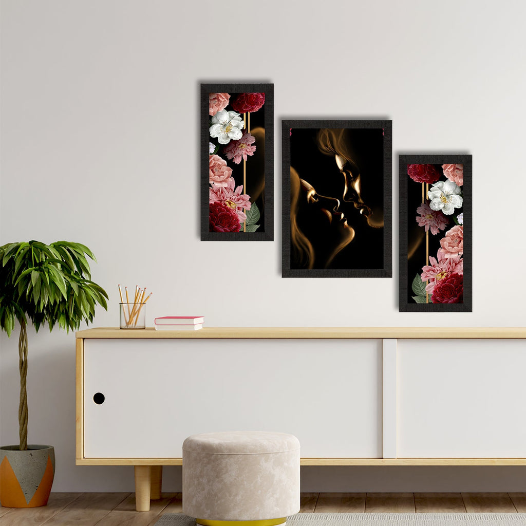 Set of 3 Love Theme Satin Matt Texture UV Art Painting Kafalo