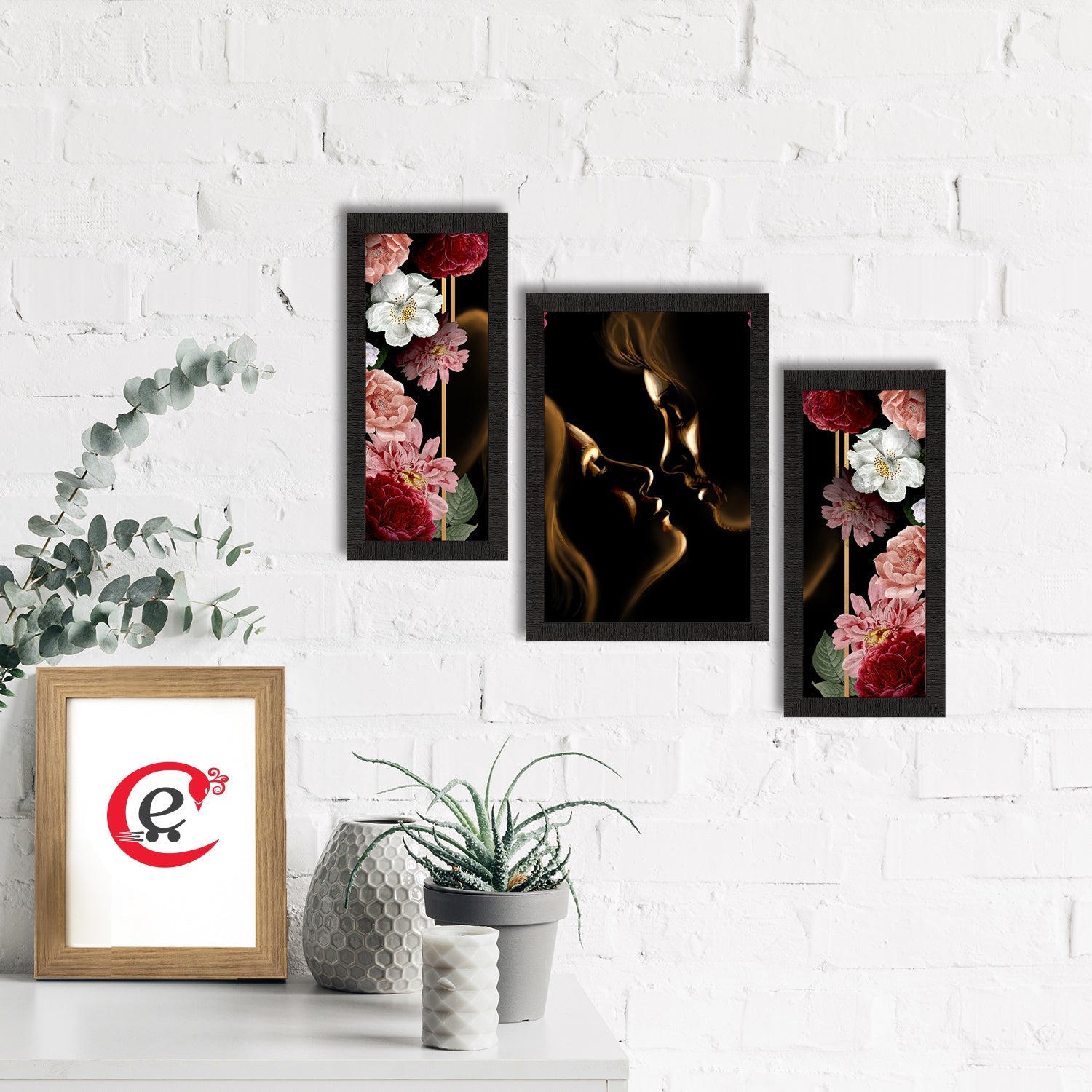 Set of 3 Love Theme Satin Matt Texture UV Art Painting Kafalo