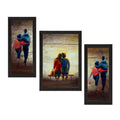 Set of 3 Loving Couple Valentine Theme Satin Matt Texture UV Art Painting Kafalo