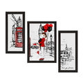 Set of 3 Kissing Couple Satin Matt Texture UV Art Painting Kafalo