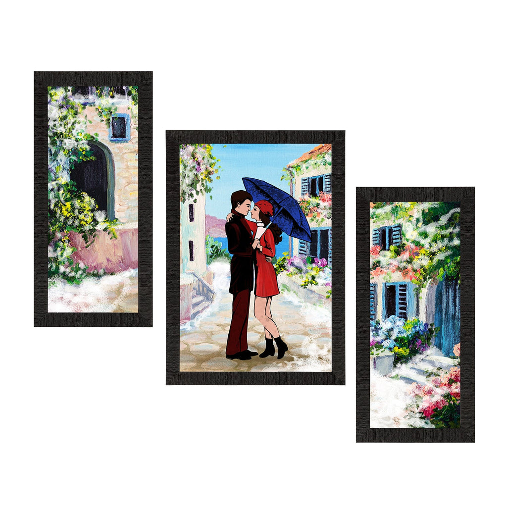 Set of 3 Loving Couple Satin Matt Texture UV Art Painting Kafalo