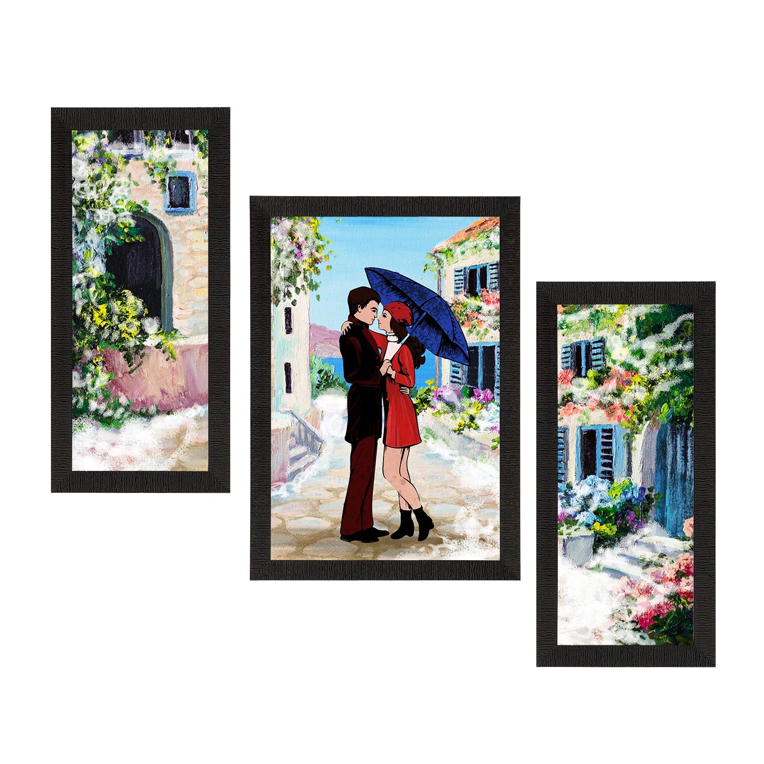 Set of 3 Loving Couple Satin Matt Texture UV Art Painting Kafalo