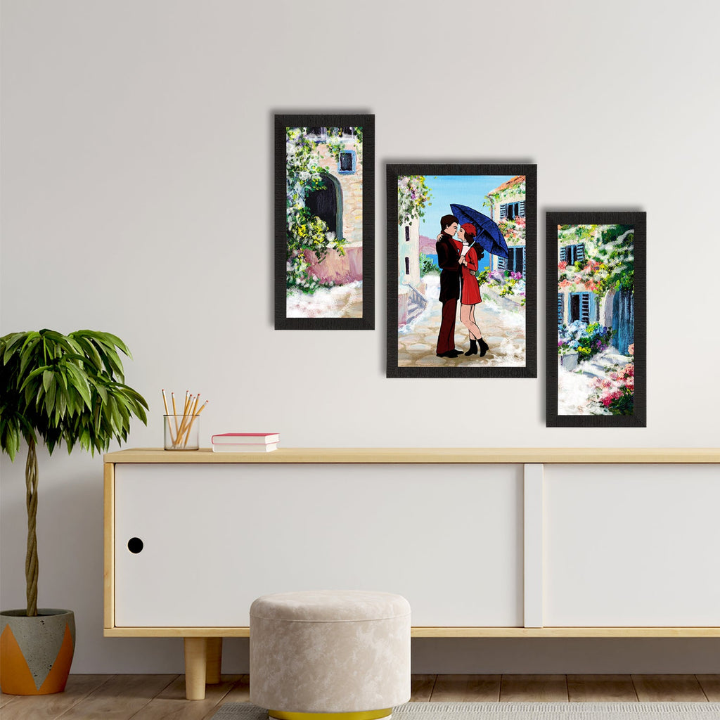 Set of 3 Loving Couple Satin Matt Texture UV Art Painting Kafalo