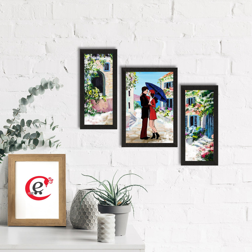 Set of 3 Loving Couple Satin Matt Texture UV Art Painting Kafalo