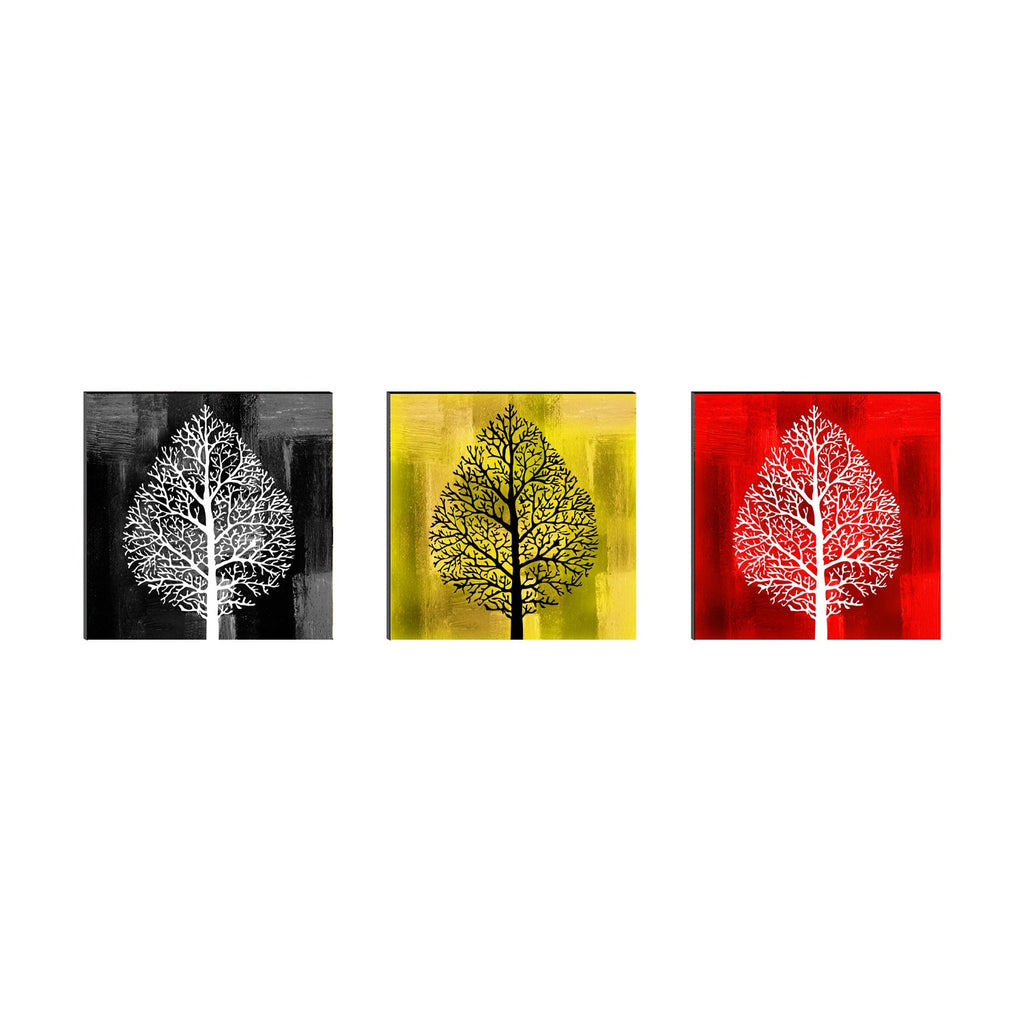 Set of 3 6MM MDF Abstract Tree Satin Matt Texture UV Art Painting Kafalo