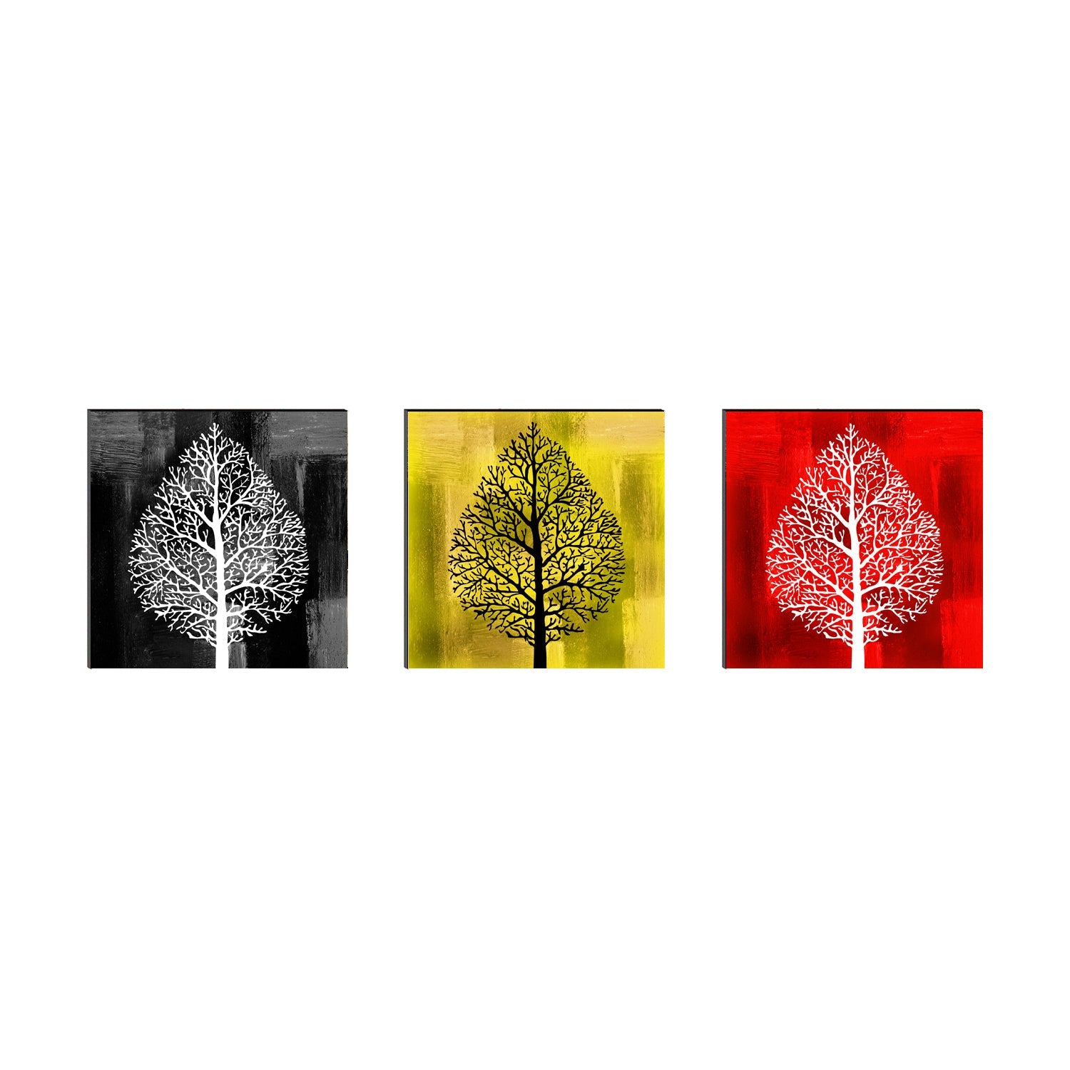 Set of 3 6MM MDF Abstract Tree Satin Matt Texture UV Art Painting Kafalo