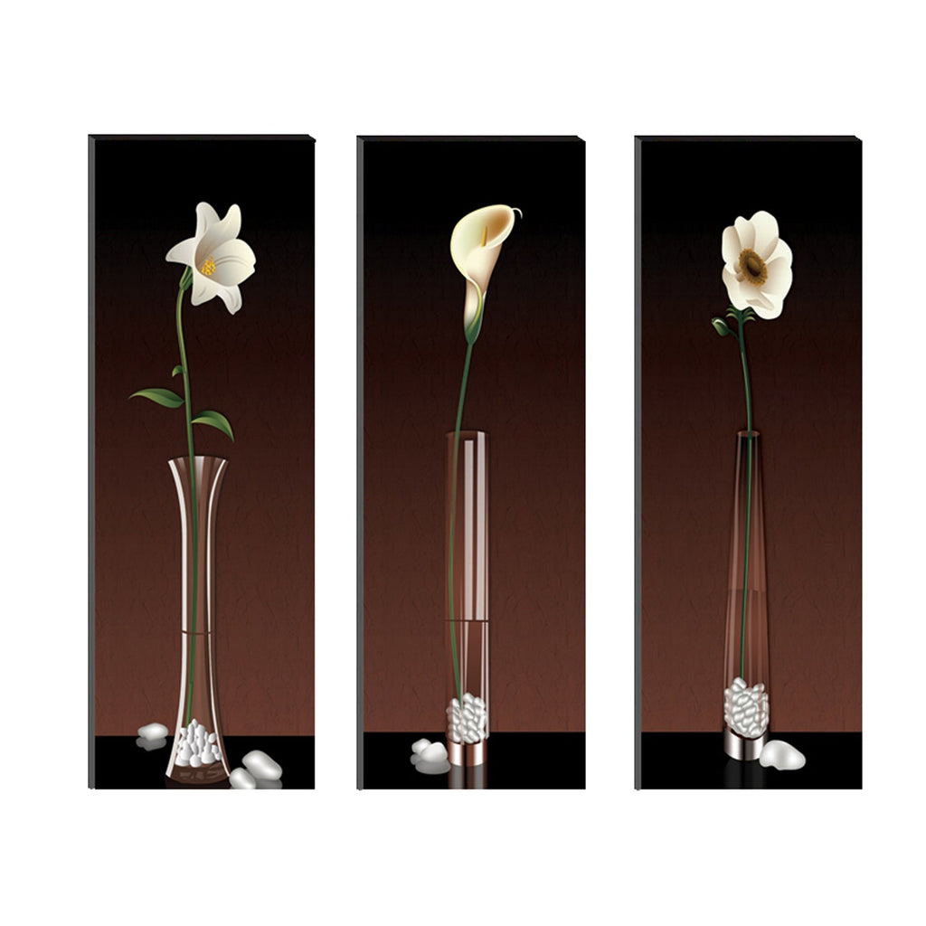 6MM MDF Set of 3 Botanical Floral Satin Matt Texture UV Art Painting Kafalo