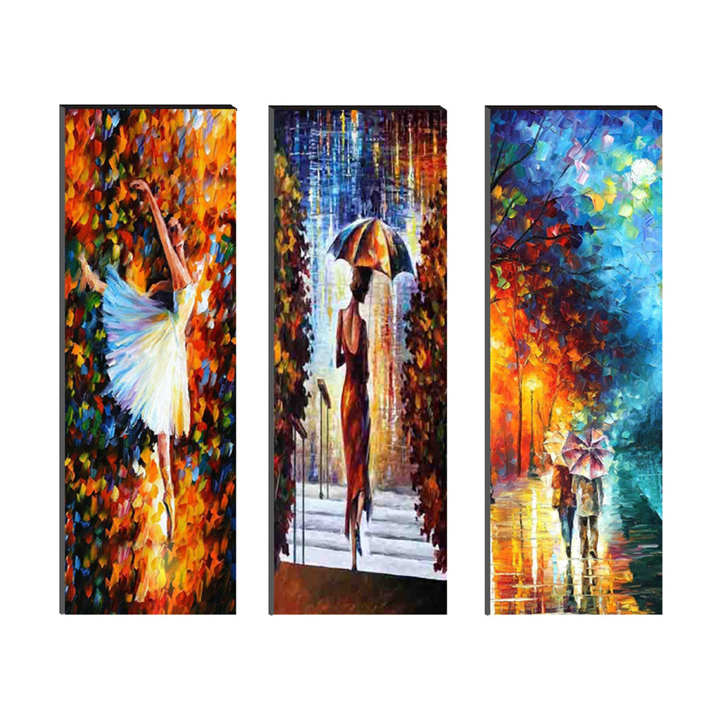 6MM MDF Set of 3 Rain View Scene Satin Matt Texture UV Art Painting Kafalo