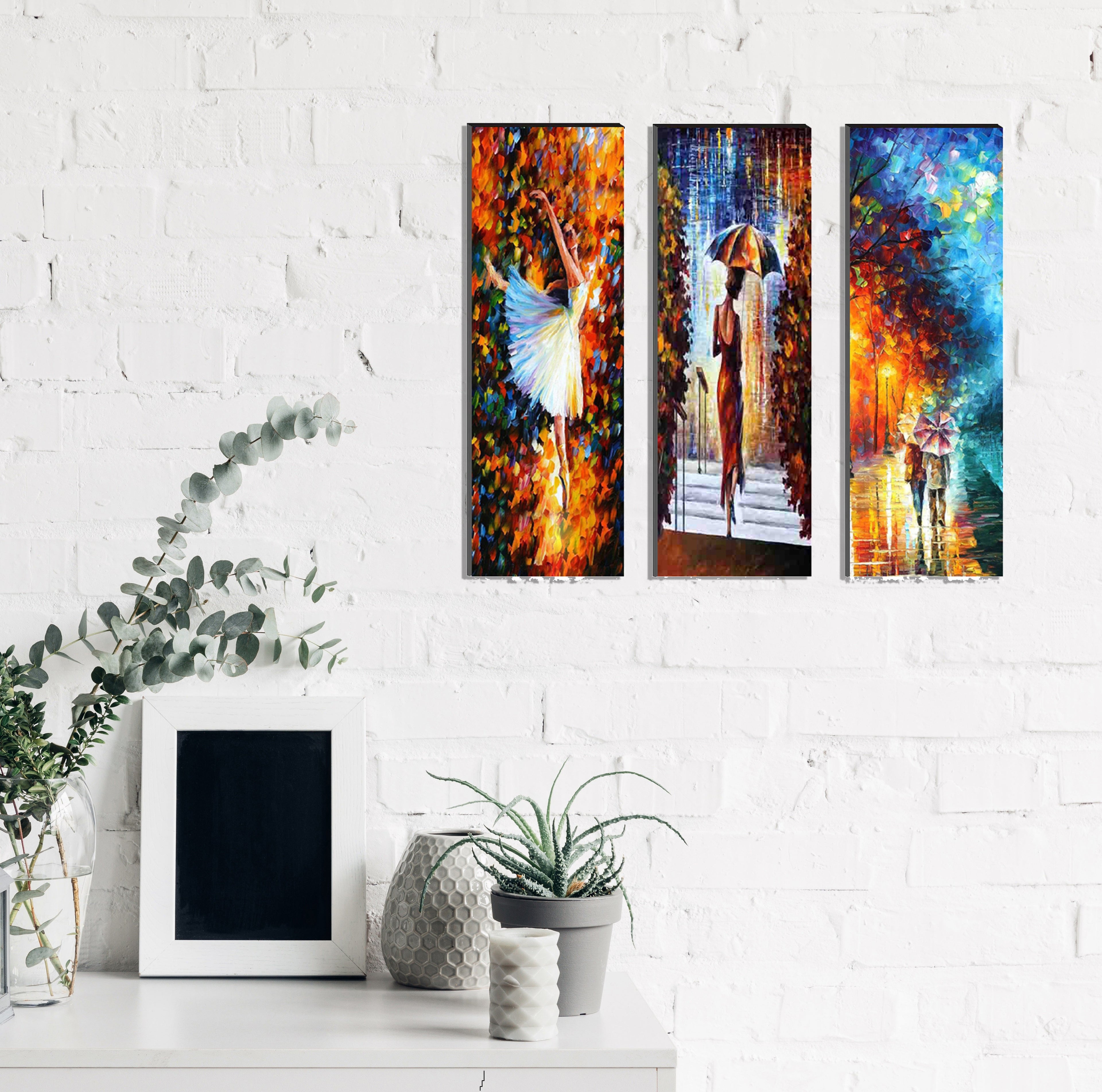 6MM MDF Set of 3 Rain View Scene Satin Matt Texture UV Art Painting Kafalo