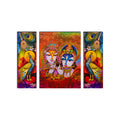 6MM MDF Set of 3 Radha Krishna Satin Matt Texture UV Art Painting Kafalo
