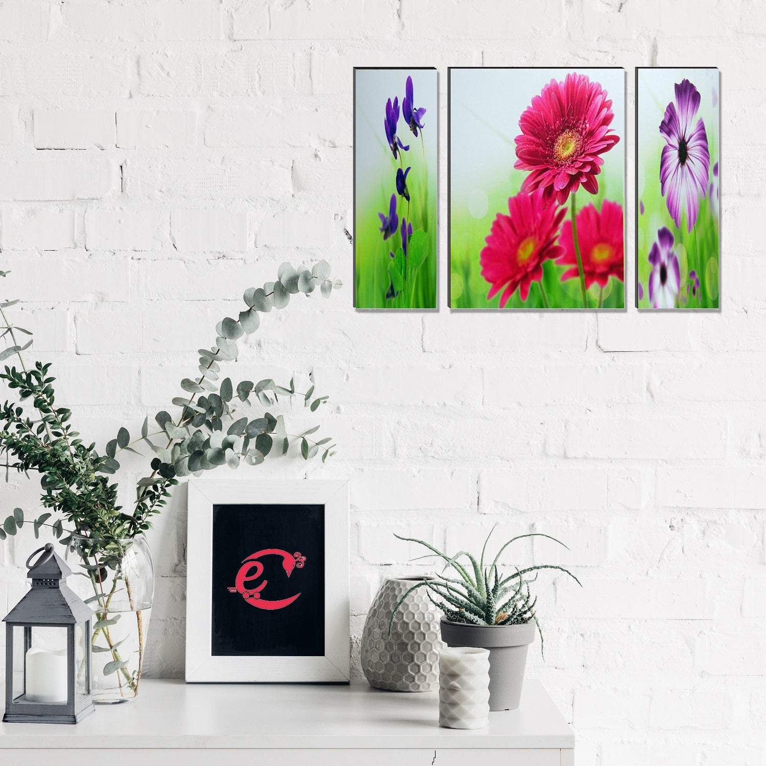 6MM MDF Set of 3 Botanical Floral Satin Matt Texture UV Art Painting Kafalo