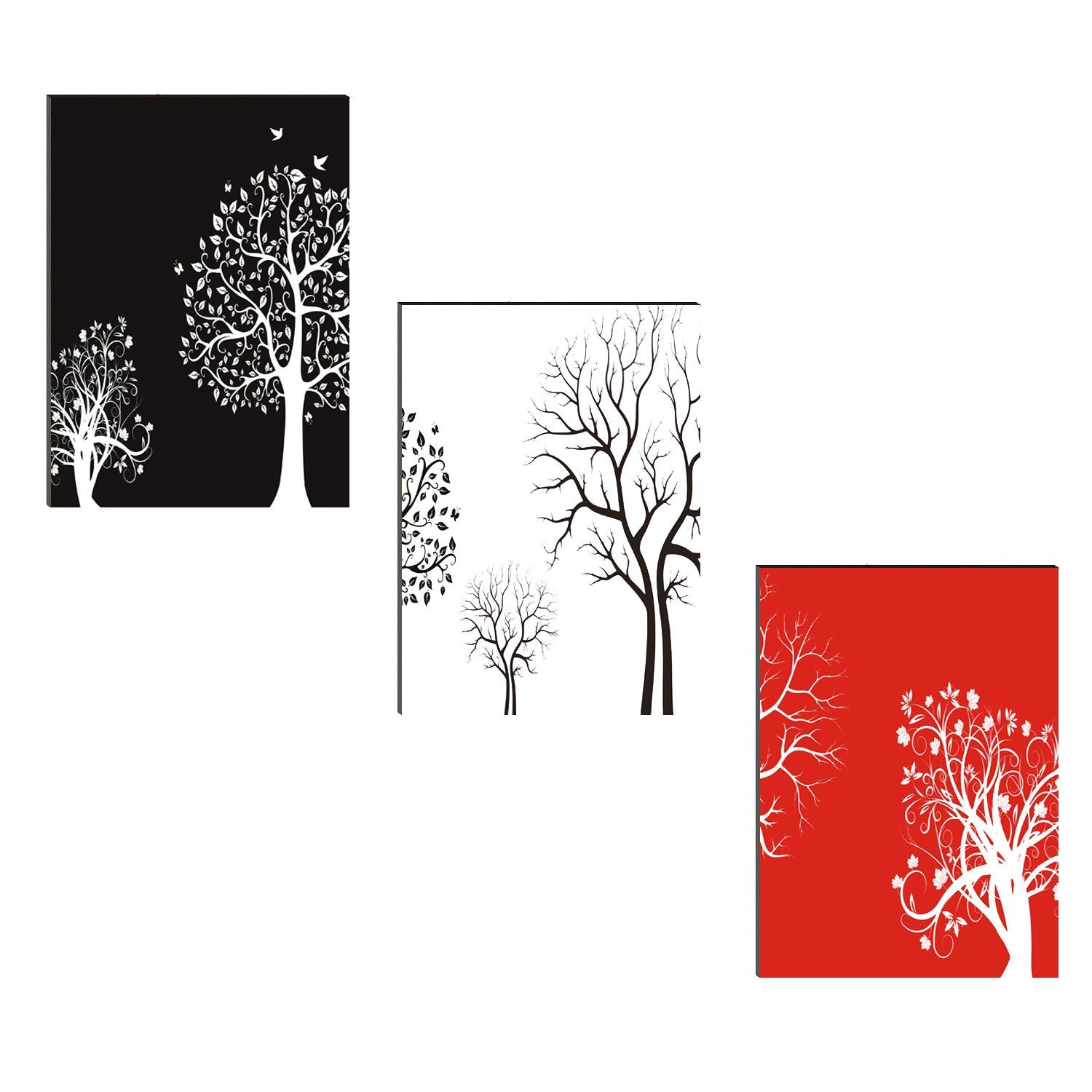 6MM MDF Set of 3 Abstract Trees Satin Matt Texture UV Art Painting Kafalo