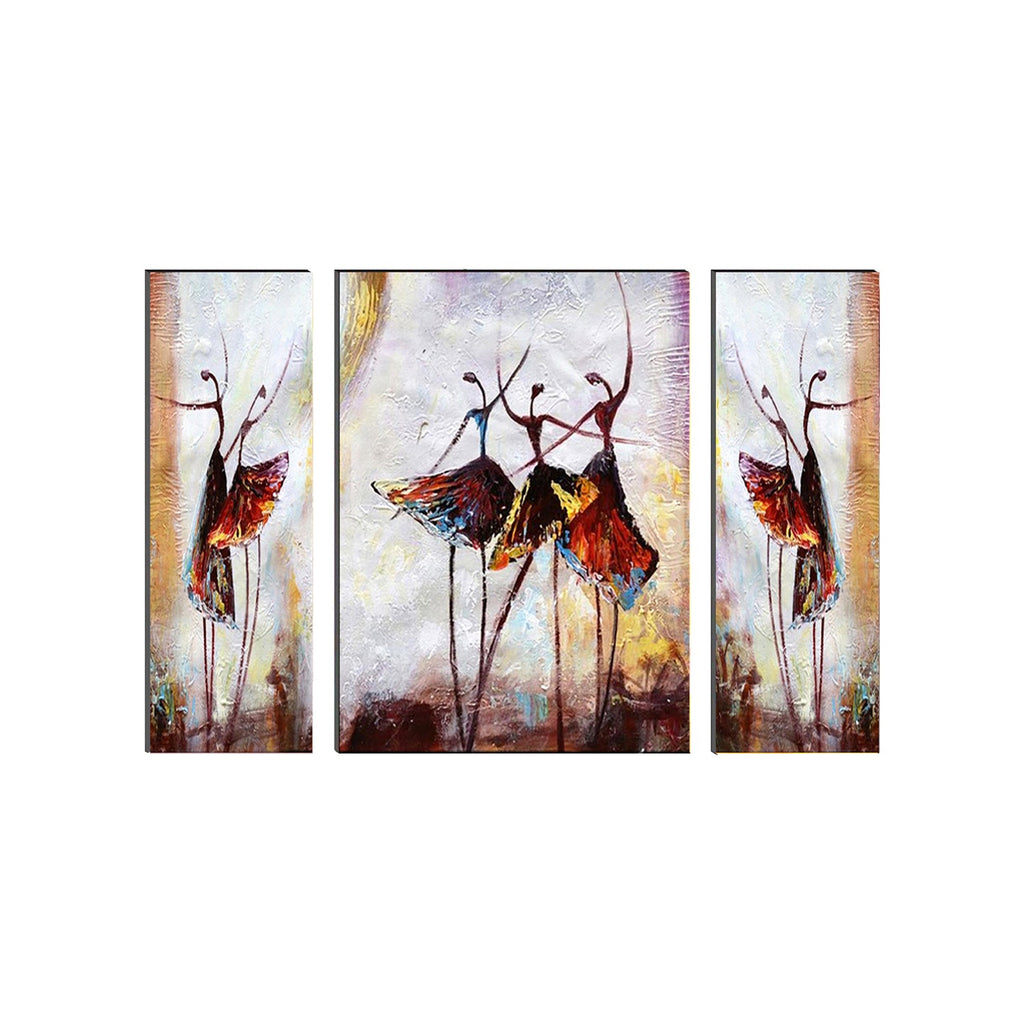 6MM MDF Set of 3 Dancing Tribal Women Satin Matt Texture UV Art Painting Kafalo