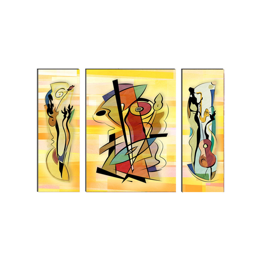 6MM MDF Set of 3 Abstract Dance Satin Matt Texture UV Art Painting Kafalo