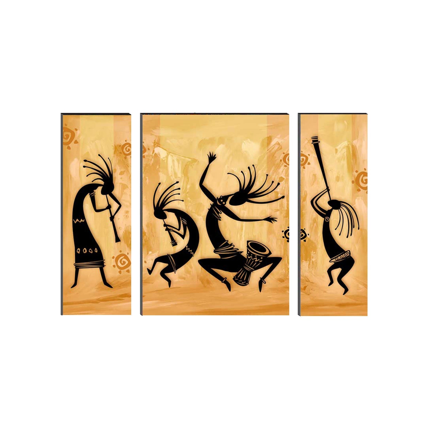 6MM MDF Set of 3 Abstract Dancers Satin Matt Texture UV Art Painting Kafalo