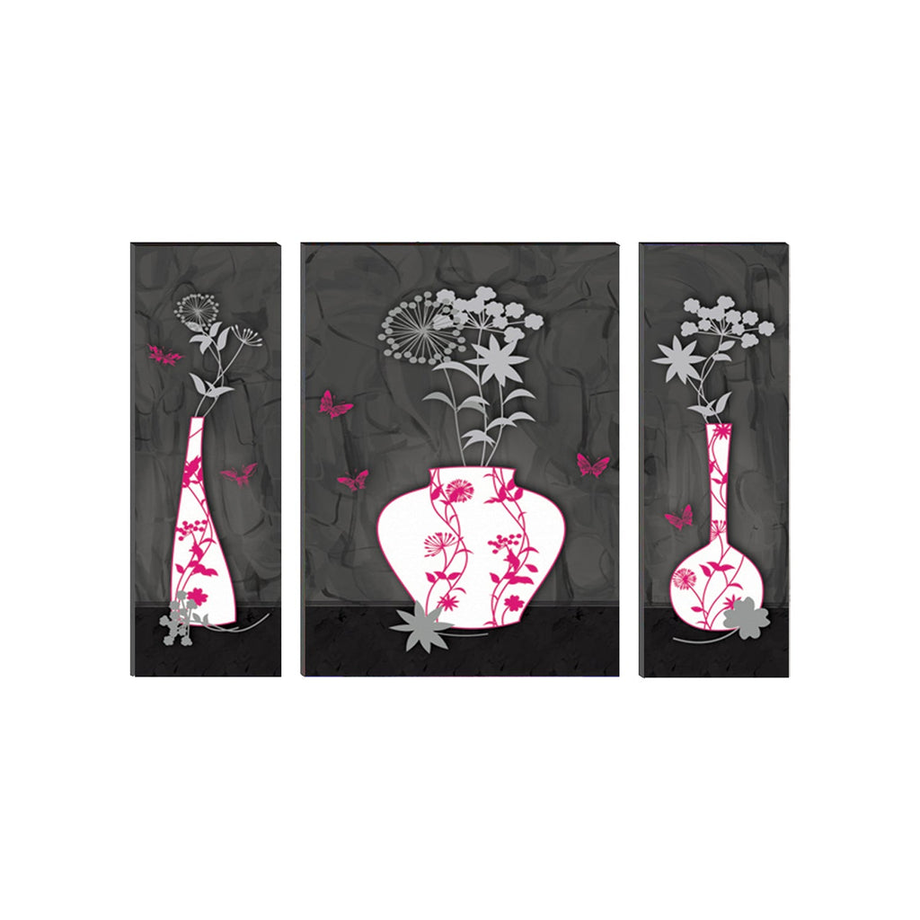 6MM MDF Set of 3 Botanical Floral Satin Matt Texture UV Art Painting Kafalo