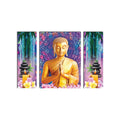 6MM MDF Set of 3 Lord Buddha Satin Matt Texture UV Art Painting Kafalo