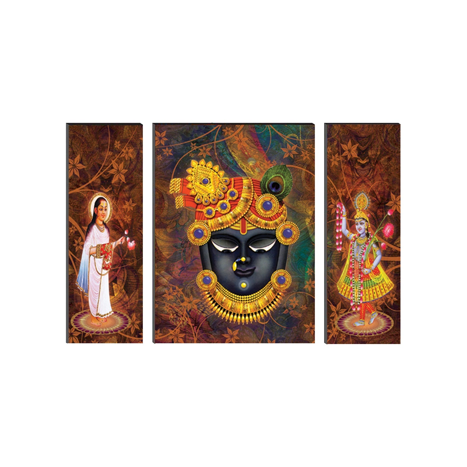 6MM MDF Set of 3 Lord Balaji Satin Matt Texture UV Art Painting Kafalo