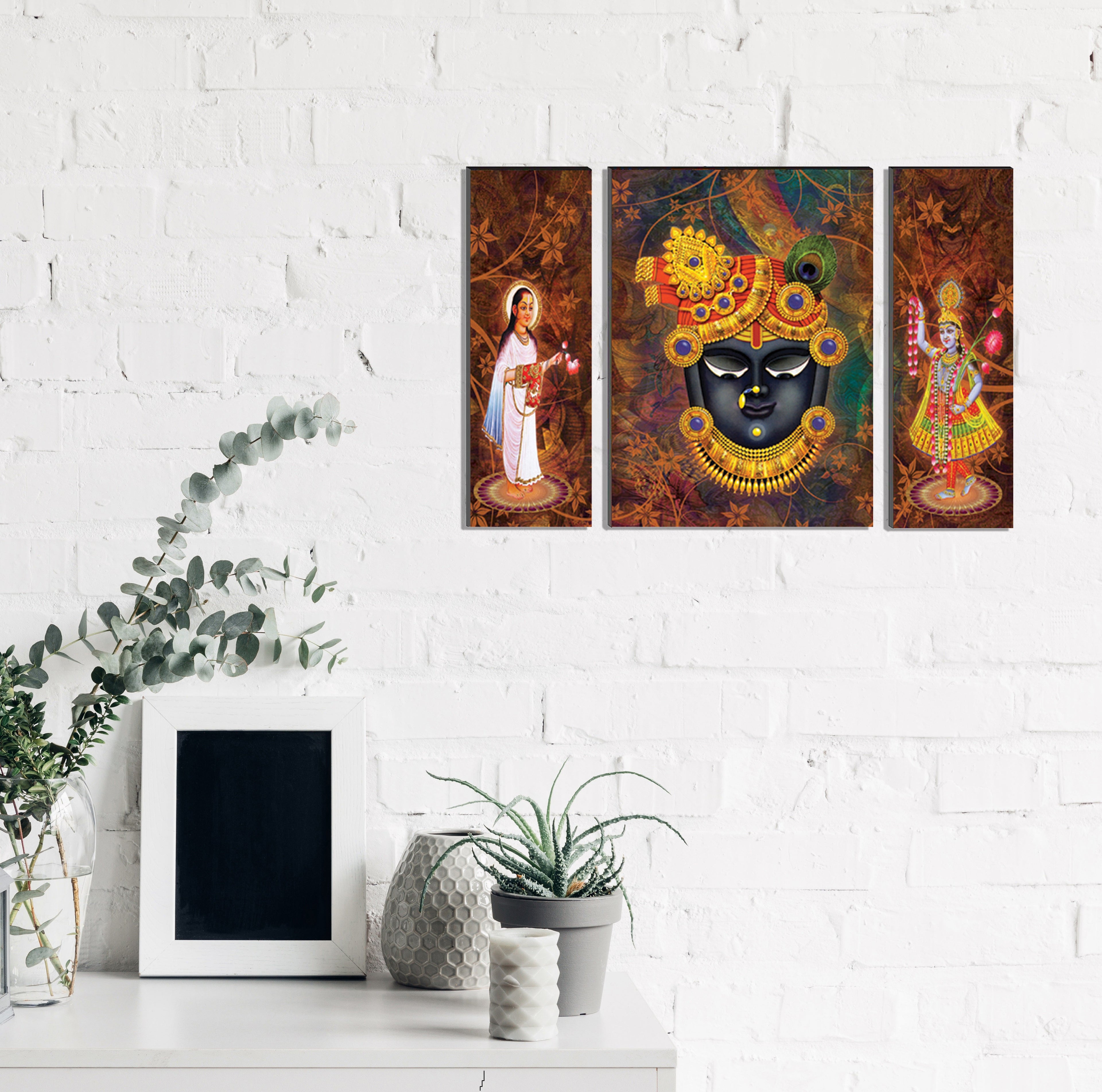 6MM MDF Set of 3 Lord Balaji Satin Matt Texture UV Art Painting Kafalo