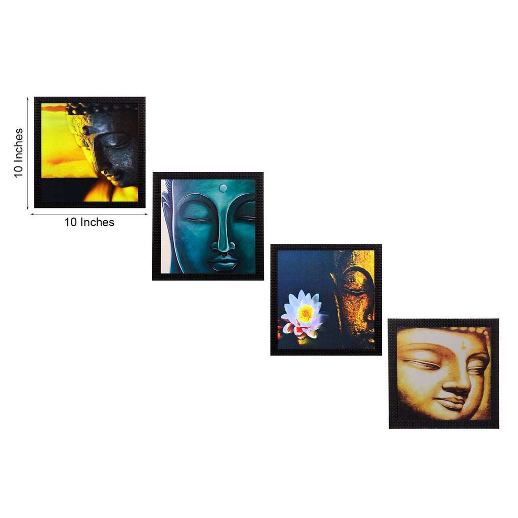 Set Of 4 Lord Buddha Satin Matt Texture UV Art Painting Kafalo