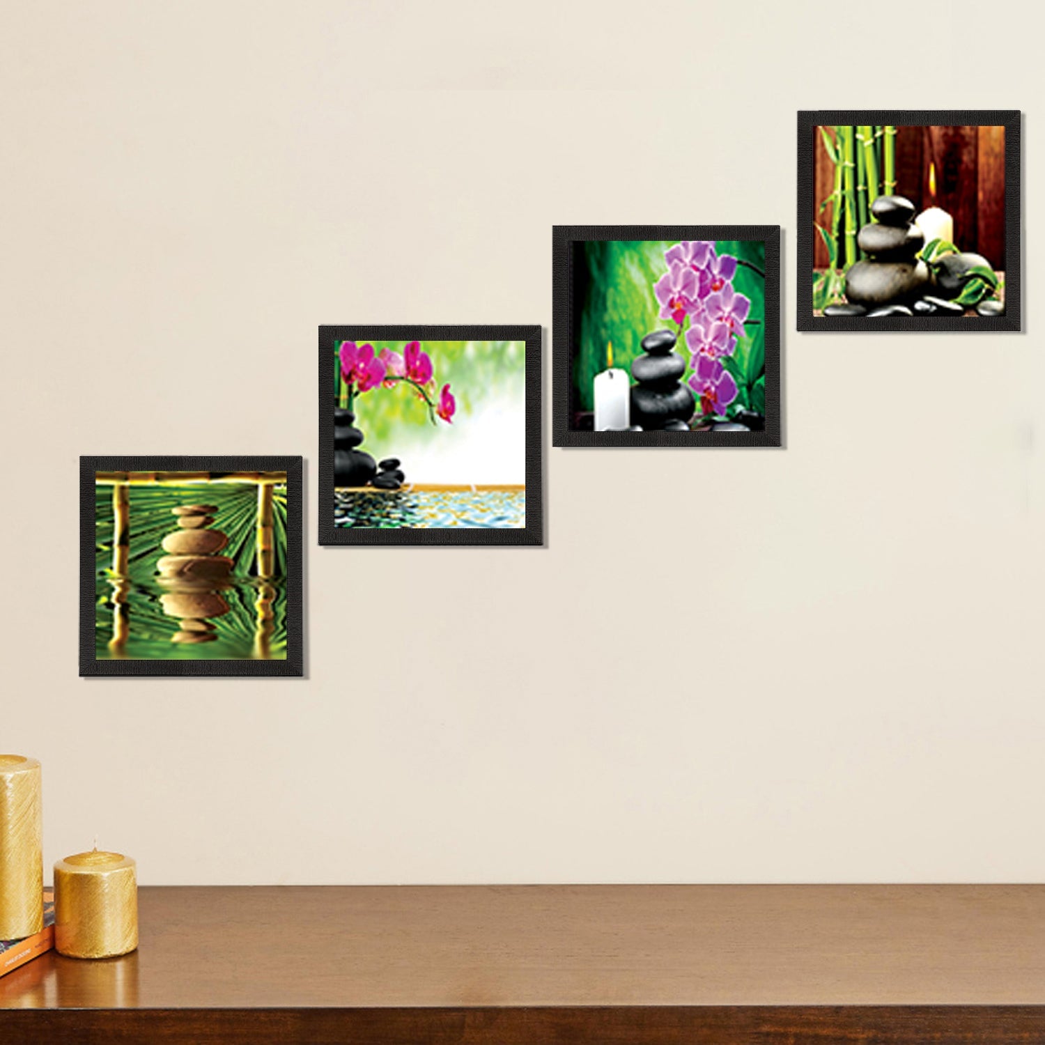 Set Of 4 Nature Shots Satin Matt Texture UV Art Painting Kafalo