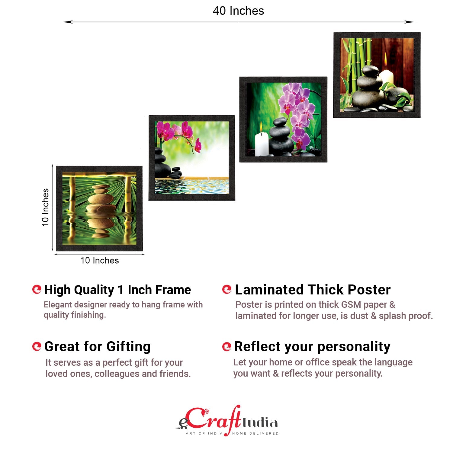 Set Of 4 Nature Shots Satin Matt Texture UV Art Painting Kafalo