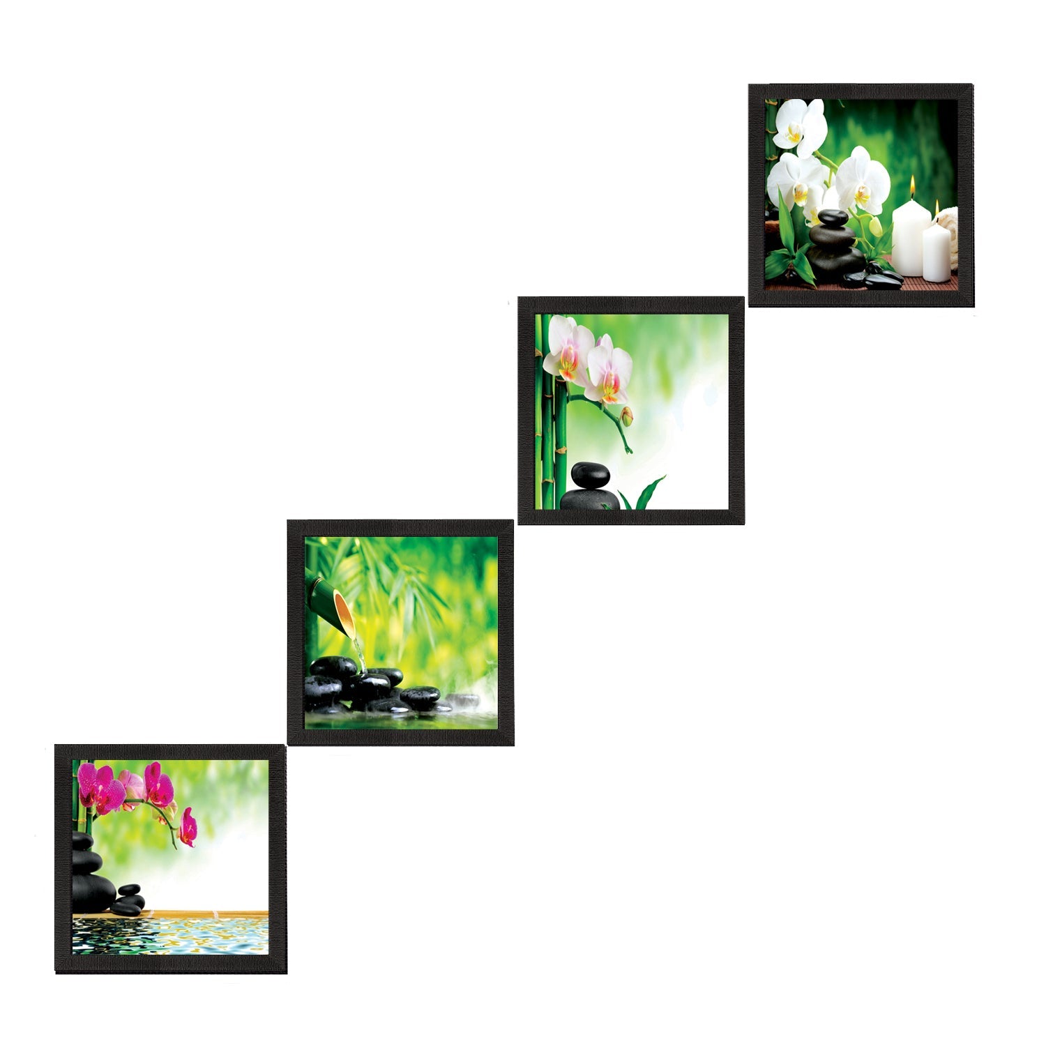 Set Of 4 Nature Shots Satin Matt Texture UV Art Painting Kafalo