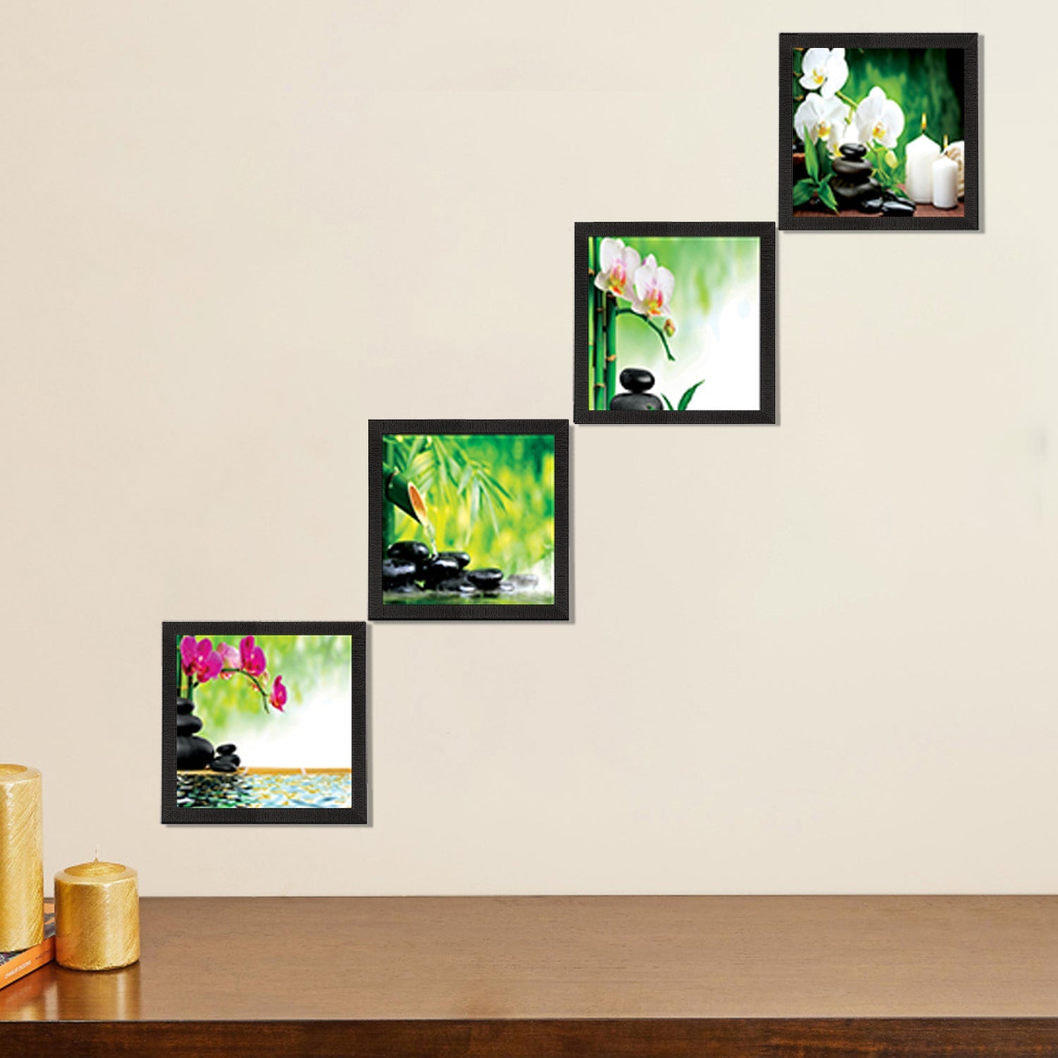 Set Of 4 Nature Shots Satin Matt Texture UV Art Painting Kafalo