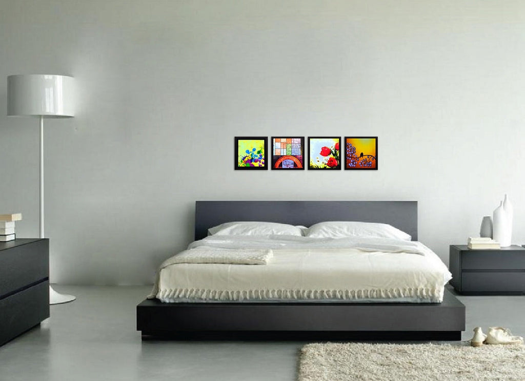 Set Of 4 Nature Shots Satin Matt Texture UV Art Painting Kafalo