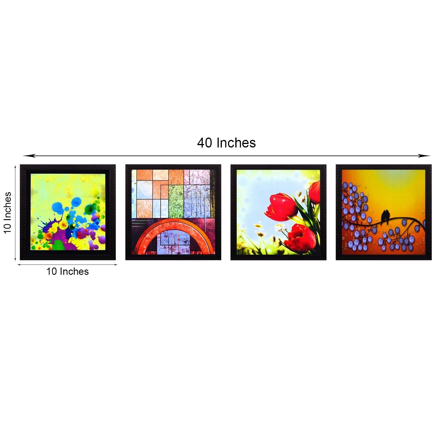 Set Of 4 Nature Shots Satin Matt Texture UV Art Painting Kafalo