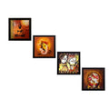 Set Of 4 Radha Krishna, Ganesha and Buddha Satin Matt Texture UV Art Painting Kafalo