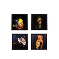 Set Of 4 Radha Krishna Satin Matt Texture UV Art Painting Kafalo